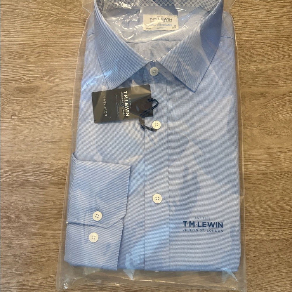 T.M.Lewin Blue Dress Shirt Professional Style